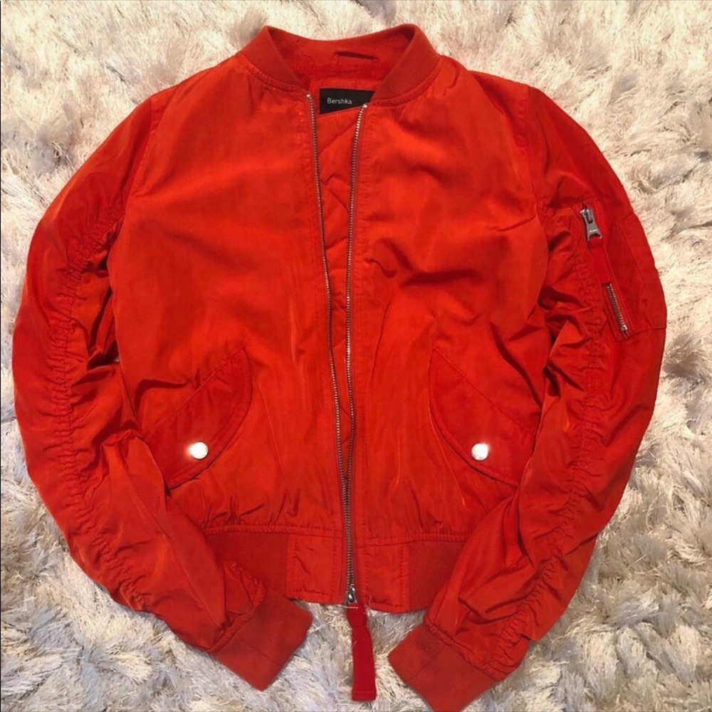 Bershka red bomber